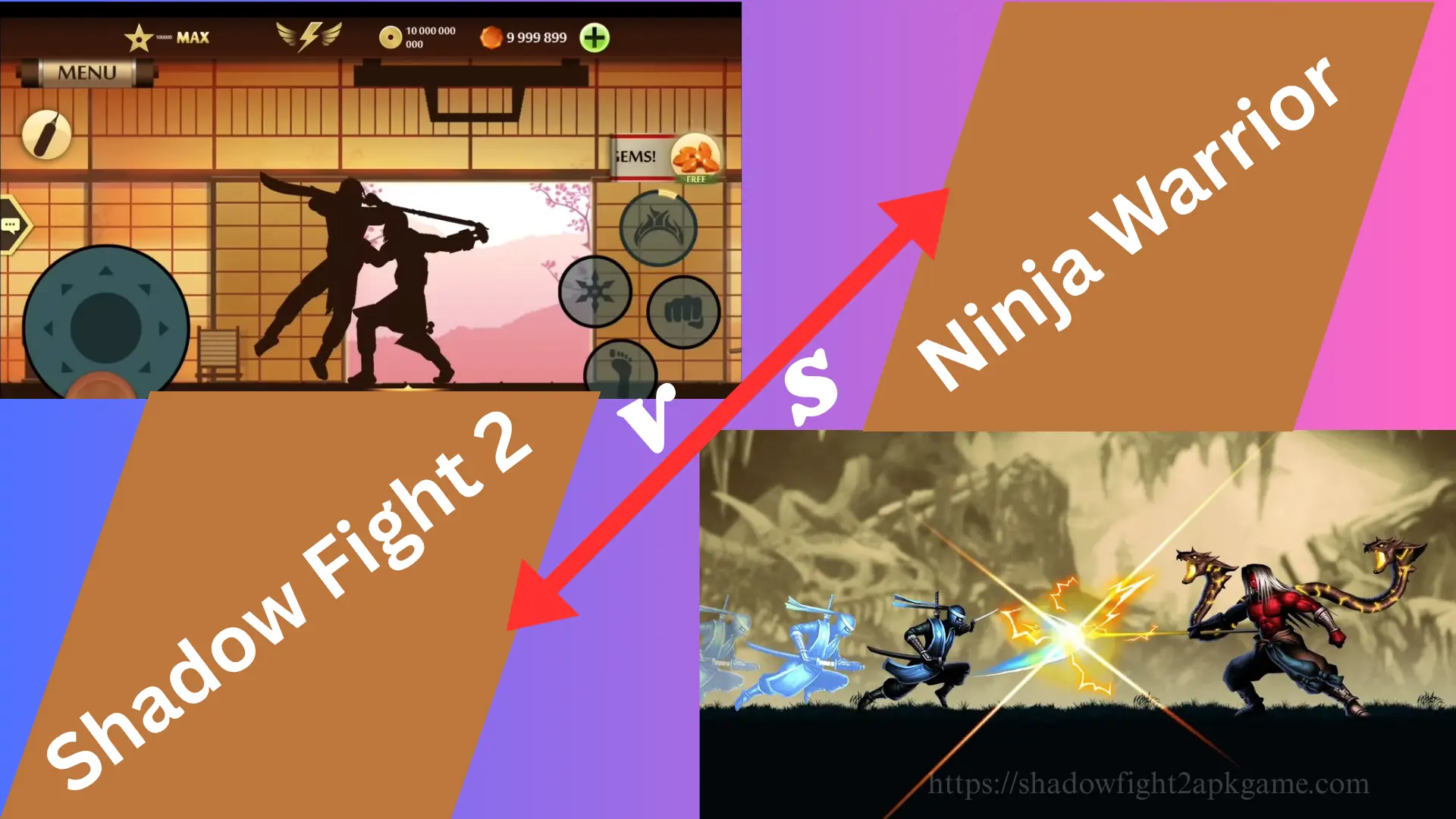 Shadow Fight 2 Vs Ninja Warrior | Which Ninja Game is Best? 1 Shadow Fight 2 Vs Ninja Warrior